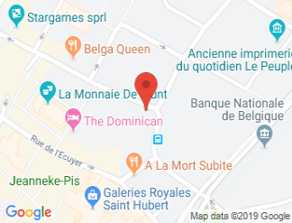 map of Radisson Blu Royal Hotel Brussels