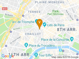 map of Radisson Blu Hotel, Champs Elysees Paris