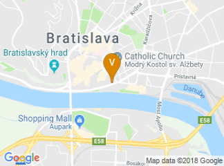 map of Comenius University in Bratislava