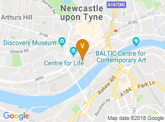 map of Crowne Plaza Newcastle - Stephenson Quarter