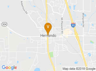 map of historic downtown square in Hernando