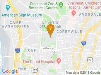 map of University of Cincinnati
