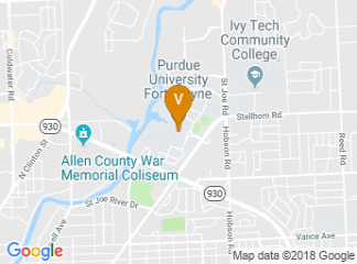 map of Indiana University-Purdue University Fort Wayne (iPFW)