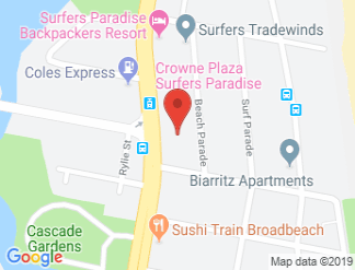 map of Crowne Plaza Surfers Paradise