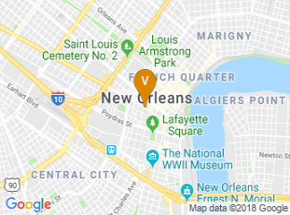 map of Renaissance New Orleans Pere Marquette French Quarter Area Hotel