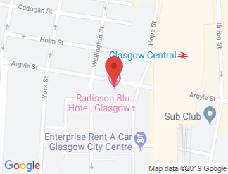 map of Radisson Blu Hotel Glasgow