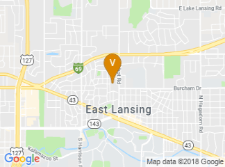 map of East Lansing Hannah Community Center