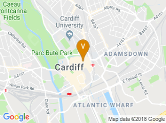 map of Jurys Inn Cardiff
