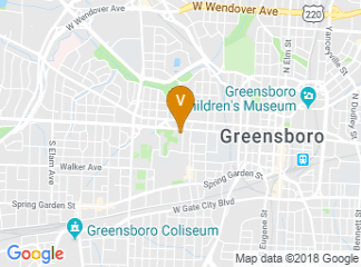 map of UNCG College of Visual and Performing Arts