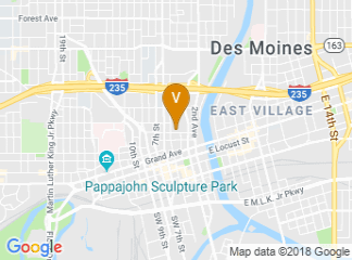 map of Hilton Des Moines Downtown