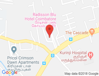 map of Radisson Blu Hotel Coimbatore