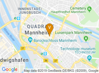 map of Radisson Blu Hotel, Mannheim