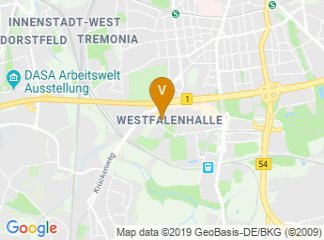 map of Messe Westfalenhallen Dortmund - entrance Messe West