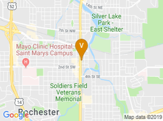 map of Hilton Rochester Mayo Clinic Area