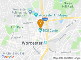 map of Hilton Garden Inn Worcester