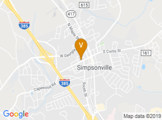 map of Simpsonville Activity & Senior Center