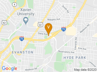 map of Hilton Garden Inn Cincinnati Midtown