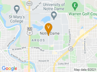 map of University of Notre Dame