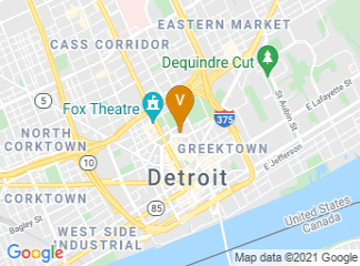 map of Grand Valley State University Detroit Center