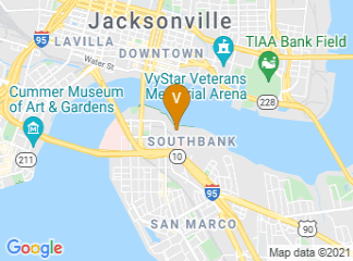 map of Southbank Hotel Jacksonville Riverwalk