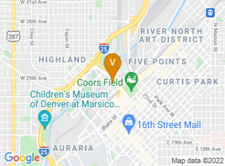 map of Hilton Garden Inn Denver Union Station