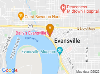 map of Bally's Evansville