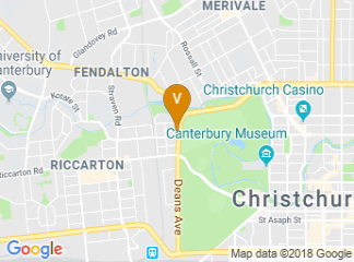 map of Chateau on the Park - Christchurch, a DoubleTree by Hilton