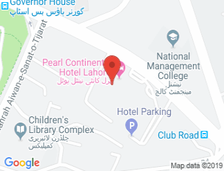 map of Pearl Continental Hotel, Lahore