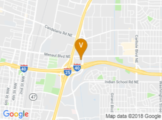 map of Crowne Plaza Albuquerque