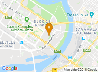 map of Crowne Plaza Belgrade