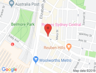 map of Rydges Sydney Central
