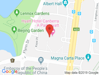 map of Hyatt Hotel Canberra
