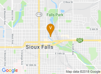 map of Hilton Garden Inn Sioux Falls Downtown