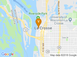 map of Radisson Hotel La Crosse
