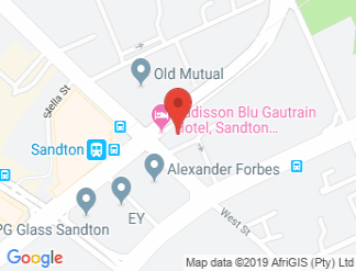 map of Radisson Blu Gautrain Hotel, Sandton Johannesburg