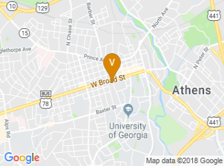 map of Holiday Inn Express Athens-University Area