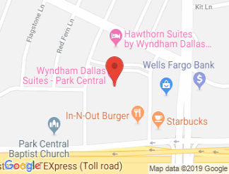 map of Wyndham Dallas Suites - Park Central
