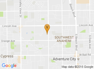 map of Knott Avenue Christian Church in Anaheim