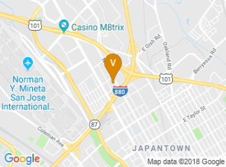map of Wyndham Garden San Jose Airport