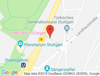 map of Le Meridien Stuttgart