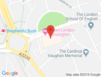 map of Hilton London Kensington