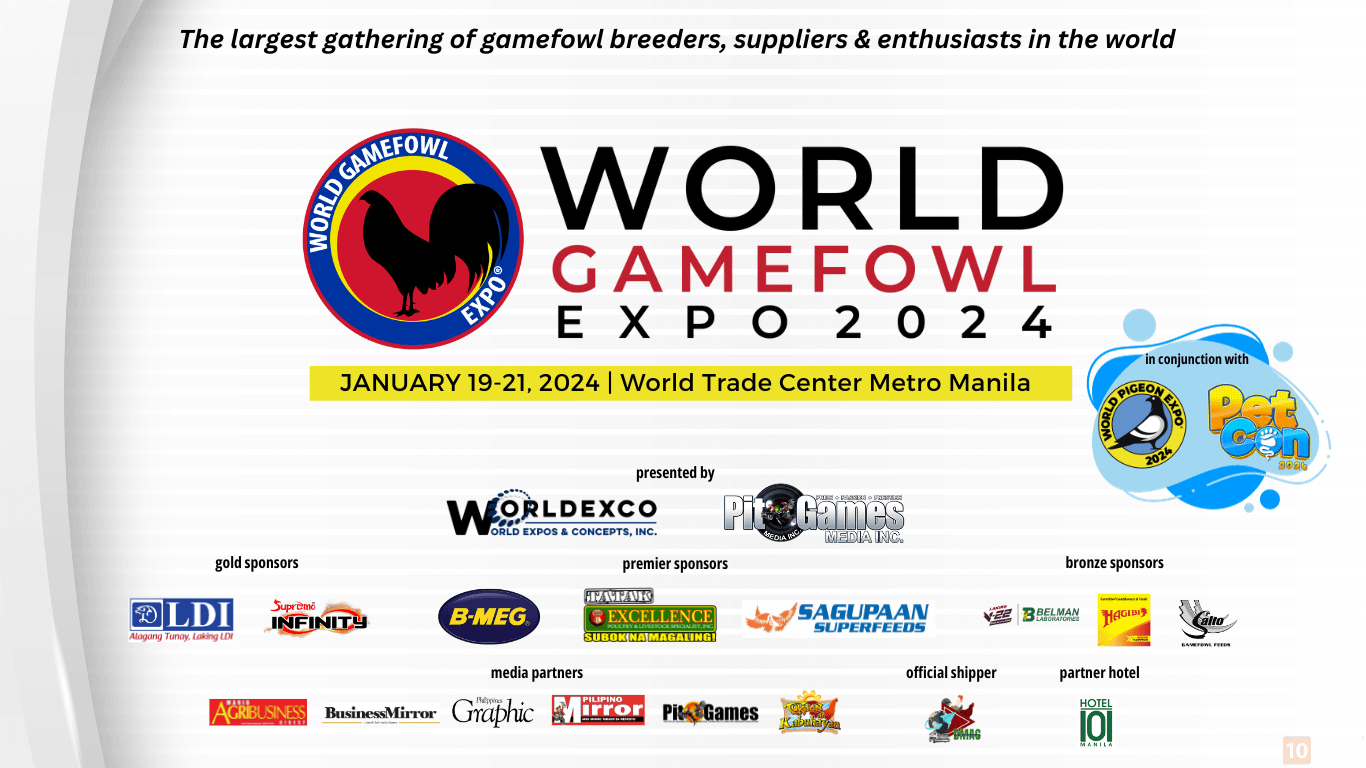 WGE (Jan 2024), WORLD GAMEFOWL EXPO, Pasay Philippines Trade Show